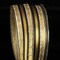 The Ribbon People Metallic Gold and Navy Blue Woven Striped Wired Craft Ribbon 1.25" x 27 Yards